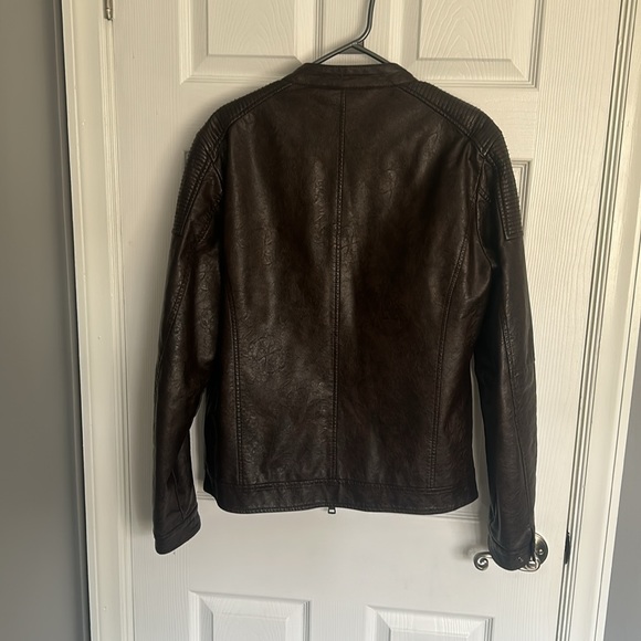 brown, Italian, vegan leather jacket. Size L - Picture 2 of 4